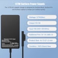 thumbnail image 4 of 127W Charger Adapter For Surface Book 3 Surface Pro X/ 8/ 7/ 6/ 5/ 4/ 3, Surface Book 3/ 2/ 1, Surface Laptop 4/ 3/ 2/ 1, Surface Laptop Studio/ Go, Surface Go/ Go 2/ Go 3 Power Cord, 4 of 7