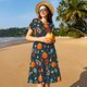 thumbnail image 4 of Disketp Autumn with Pumpkins para Vestido de Manga Corta para Mujeres, Vestidos de Verano para Mujeres, Casual y Holgado para la Playa, 4 of 6