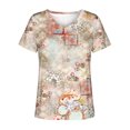 thumbnail image 5 of Sakmal Womens Plus Size Tops Short Sleeve V-Neck Graphic T-Shirts Womens Shirts Under $5, 5 of 5