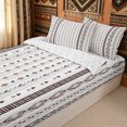thumbnail image 3 of Erosebridal Boho Aztec Arrow Zipper Queen Comforter Set with Fitted Sheet and 2 Pillowcases for Women Men, Modern Tribal Abstract Zipper Bedding Set, Reversible, 4 Pieces, 3 of 7