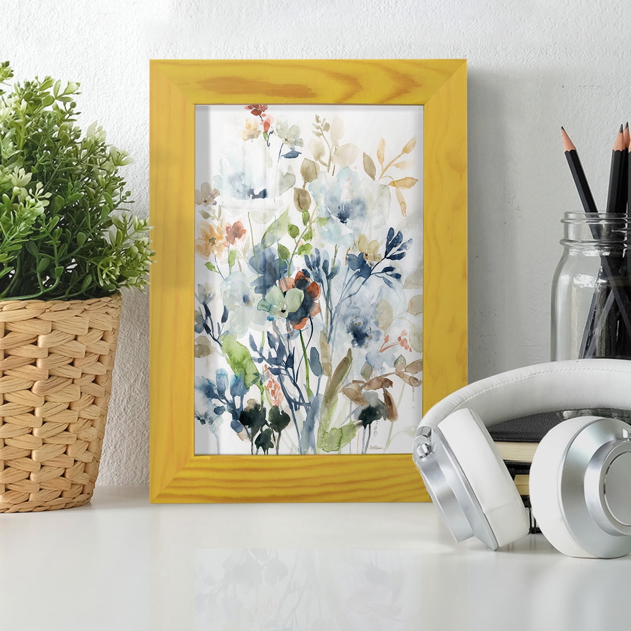 Holland Spring Mix -Framed Print w/glass-Sunflower Yellow