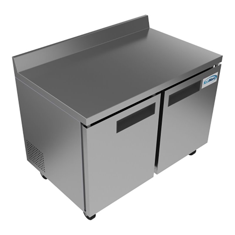 KoolMore 48" Stainless Steel 2 Door Worktop Commercial Refrigerator