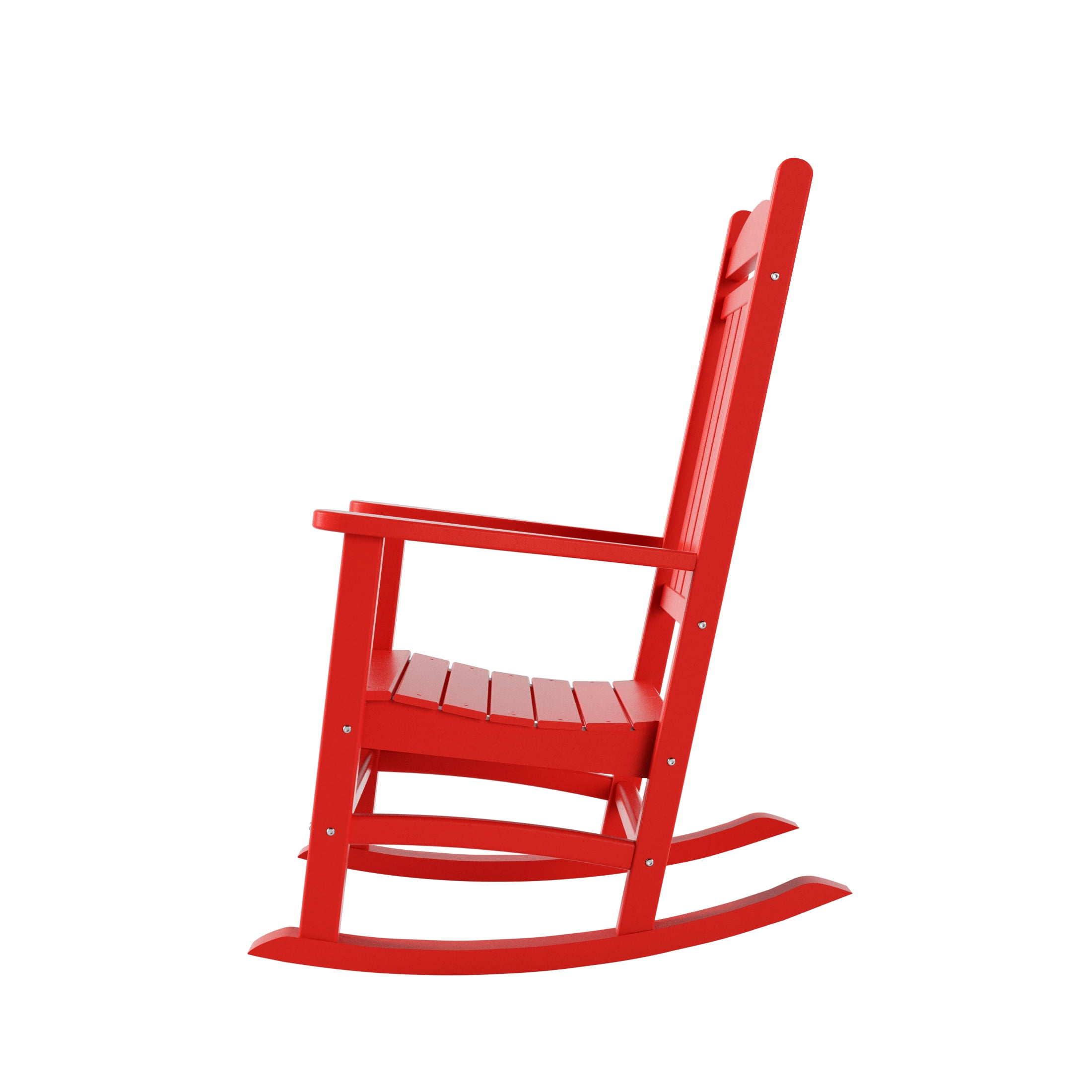 GARDEN Set of 4 Classic Adirondack Porch Outdoor Rocking Chairs Red