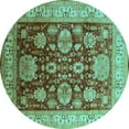 thumbnail image 1 of Ahgly Company Indoor Round Oriental Turquoise Blue Industrial Area Rugs, 3' Round, 1 of 4