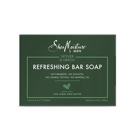SheaMoisture Men's Refreshing Bar Soap Vetiver & Neroli, 8 oz 2 Bars