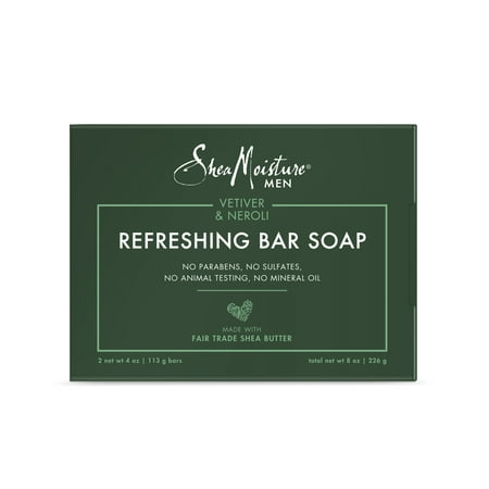 SheaMoisture Men's Refreshing Bar Soap Vetiver & Neroli, 8 oz 2 Bars