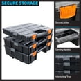 thumbnail image 4 of Tool Box Organizer - 3-in-1 Portable Parts Organizer with 52 Customizable Compartments to Store Hardware, Craft Supplies, or Beads by Stalwart (Gray), 4 of 8