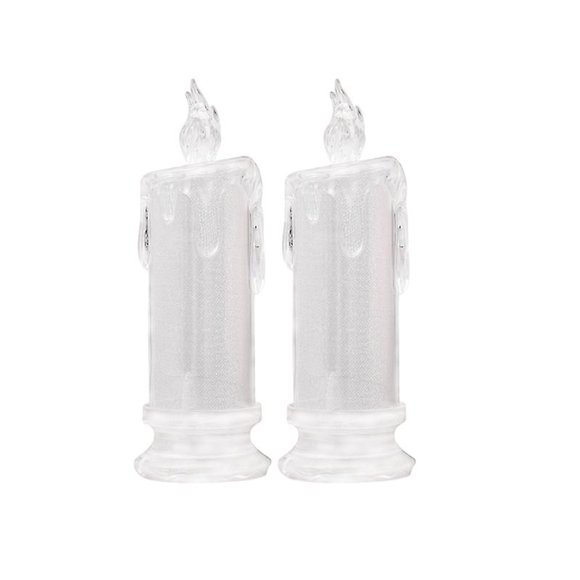2 piezas luz de vela decorativa