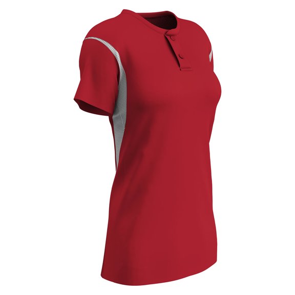 Legacy 2-Button Softball Jersey - SCARLET BODY, WHITE BODY - S