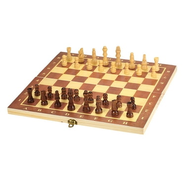 Mistaha Wooden Chess Set International Chess Entertainment Game Chess Set with Folding Board