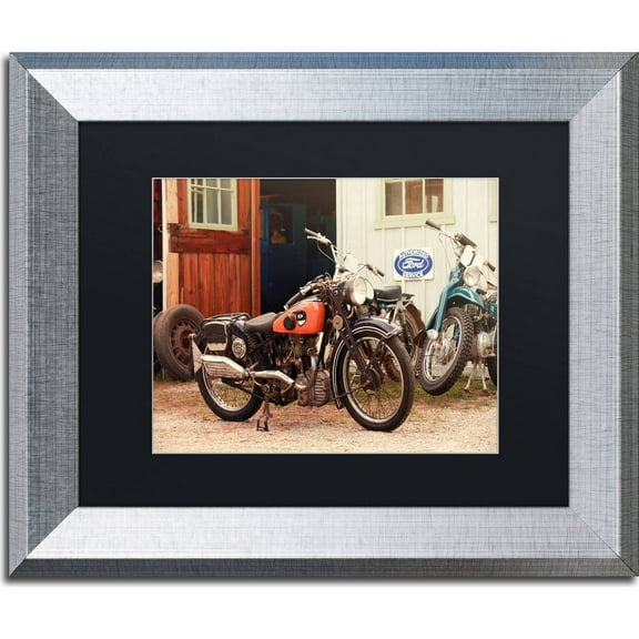 Trademark Fine Art "Old Garage " Canvas Art by Jason Shaffer, Black Matte, Silver Frame
