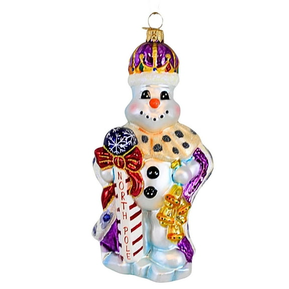 Christopher Radko Company 7.00In Snow King, Glass, Ornament North Pole Snowman 1400