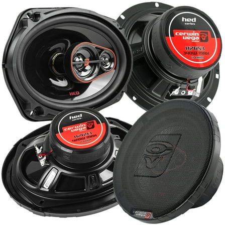 Cerwin Vega 6.5" and 6x9" 3-Way Coaxial Speakers 4 Ohm HED Series H7653 H7693 Combo Pack