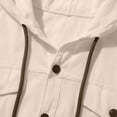 thumbnail image 5 of Casual Spring Outfits for Men 2 Piece Linen Long Sleeve Hoodie Button Down with Pocket and Matching Shorts Set Size 3XL Khaki, 5 of 9