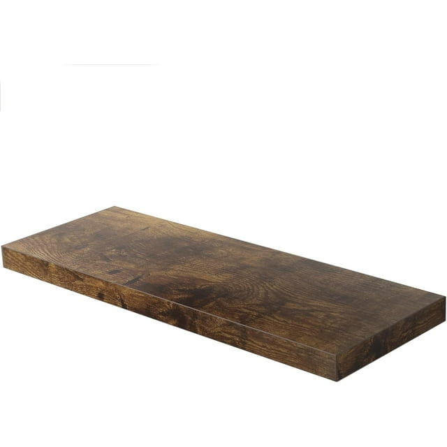 Floating Shelf Set of Wall Shelves in W x in D x in H Wooden Floating Wall Shelf with Invisible Brackets for Living Room/Bedroom/Bathroom/Kitchen Storage and Decor Walnut