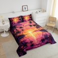 thumbnail image 4 of Erosebridal Palm Tree Comforter Sets Queen Size,Ocean Sunset Bedding Queen Comforter Set,Botanical Decoration,Reversible,Ultra Soft,3-Piece, 4 of 8