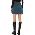 thumbnail image 3 of INSPIRE CHIC Women's Skirt Corduroy High Waist Button Decor A Line Mini Skirt XL Dusty Blue, 3 of 6