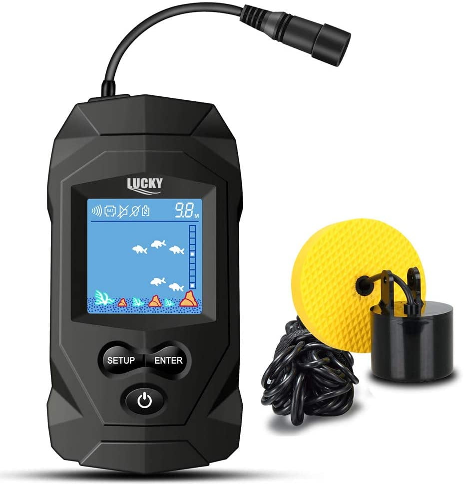 LUCKY Portable Fish Finders Wired Transducer Kayak Fish