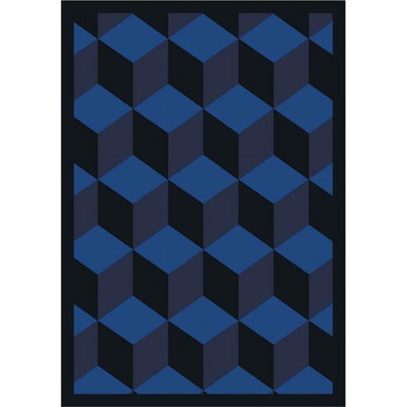 Highrise Navy 3 ft.10 in. x 5 ft.4 in.  WearOn Nylon Machine Tufted- Cut Pile Whimsy Rug