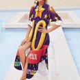 thumbnail image 4 of Happy Tenth Birthday Celebration Banner Shirt Dress Long Sleeve Street Fashion V Neck Oversized Casual Dress Women Evening Dress, 4 of 7