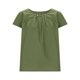 thumbnail image 5 of Tops de Color Sólido para las Mujeres Cuello Redondo de Manga Corta con Detalle de Botón Plisado Casual, Tops de Cuello Redondo para las Mujeres, 5 of 8