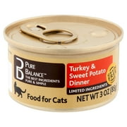 (12 pack) (12 pack)Pure Balance Turkey & Sweet Potato Dinner Food for Cats, 3 oz