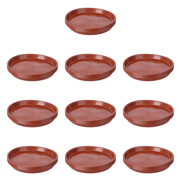 BRIGHTFUFU Maceta de plástico de 10 piezas, bandeja de goteo, platillo para maceta para jardinera de carnosidad, balcón de jardín, tipo 220 (rojo)