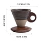 thumbnail image 3 of Elegante taza cónica de cerámica con asa y base de madera | Diseño vintage en forma de embudo para café vertido | Capacidad de 200 ml, 3 of 6