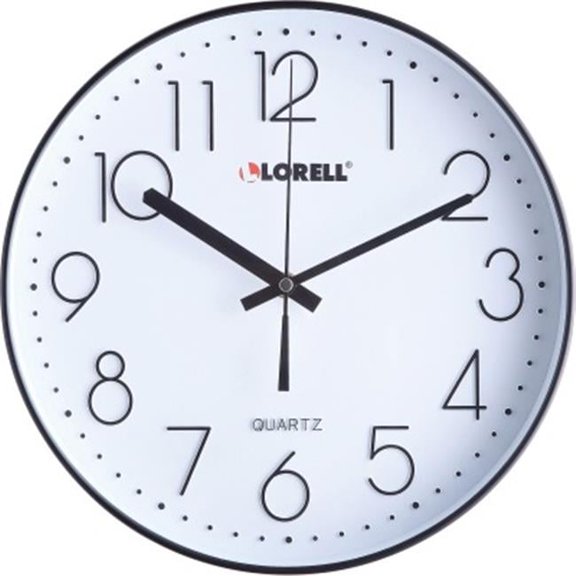 Lorell  12 in. Quiet Wall Clock - Black