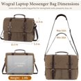 thumbnail image 5 of 15.6" Messenger Bag for Men: Leather Waxed Canvas Briefcase Large Computer Laptop Bag Handbags Crossbody Bags for Work, 5 of 6