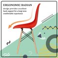 thumbnail image 5 of Furmax Pre Assembled Style Mid Century Modern DSW Shell Lounge Plastic Kitchen, Dining, Bedroom, Living Room Side Chairs Set of 4, Red, 5 of 8