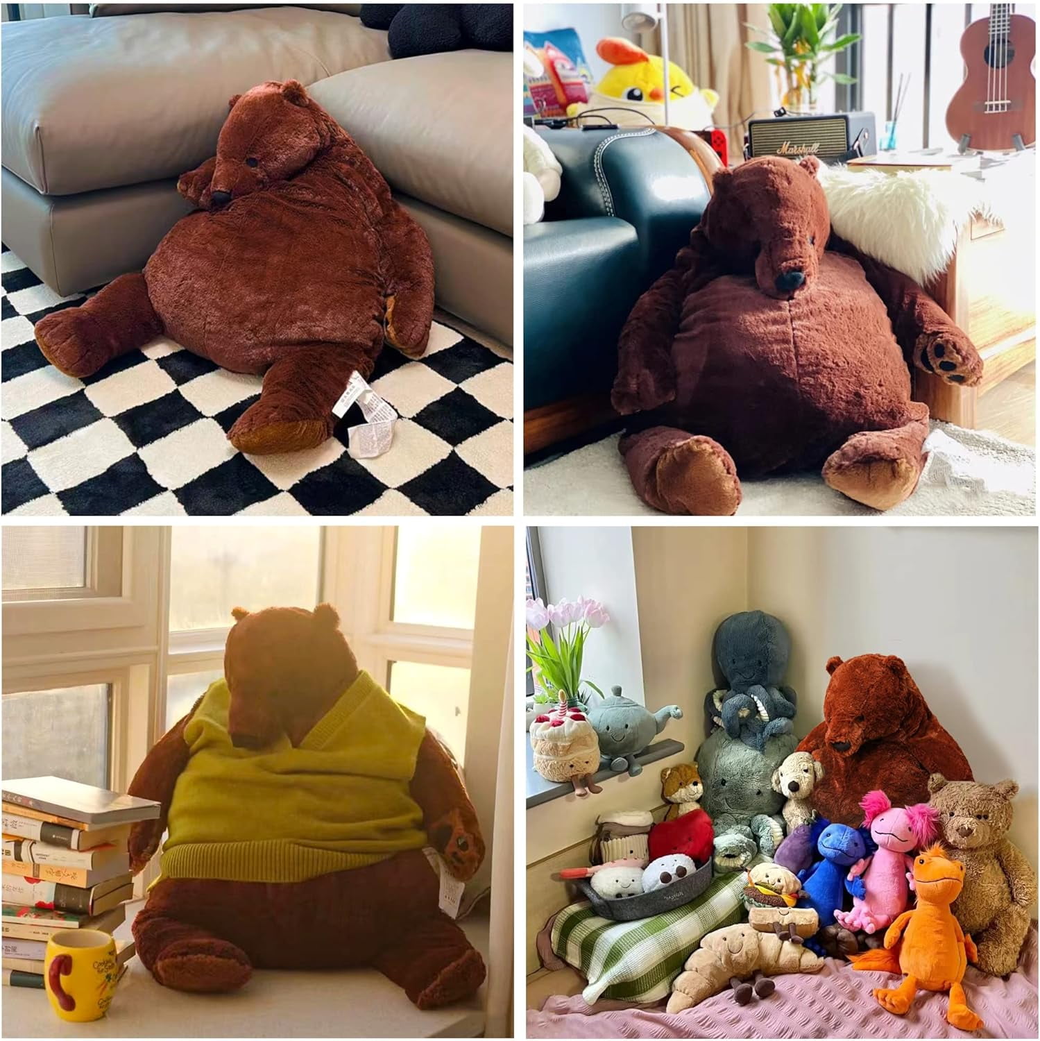 Djungelskog Bear Plush Toy - Soft and Cuddly (31.5 inches, Brown) - Perfect for Kids and Adults