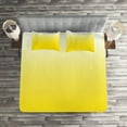 thumbnail image 2 of Ambesonne Ombre Blue Quilted Coverlet 3 Pcs, Rise and Wake, Queen Size, Yellow White, 2 of 2