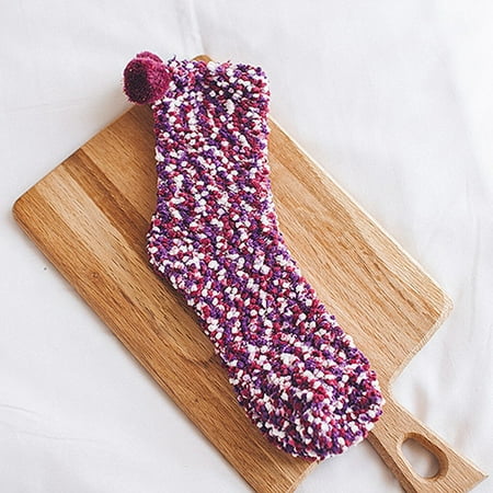 

KUNPENG Women s Coral Casual Slip Warm Mid Tube Winter Cute Socks Multicolor / Free Size