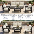 thumbnail image 6 of UDPATIO HDPE Patio Conversation Set, 6-Piece Sectional Outdoor Furniture Set, All-Weather Outdoor Couch Set for Deck, Lawn, Black Frame with Beige Cushion, 6 of 8