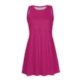 thumbnail image 4 of B91xZ Robes Longues pour Femmes Grande Taille Col Montant Sans Manches Taille Haute Robe Décontractée à Volants, Rose Vif TG, 4 of 4