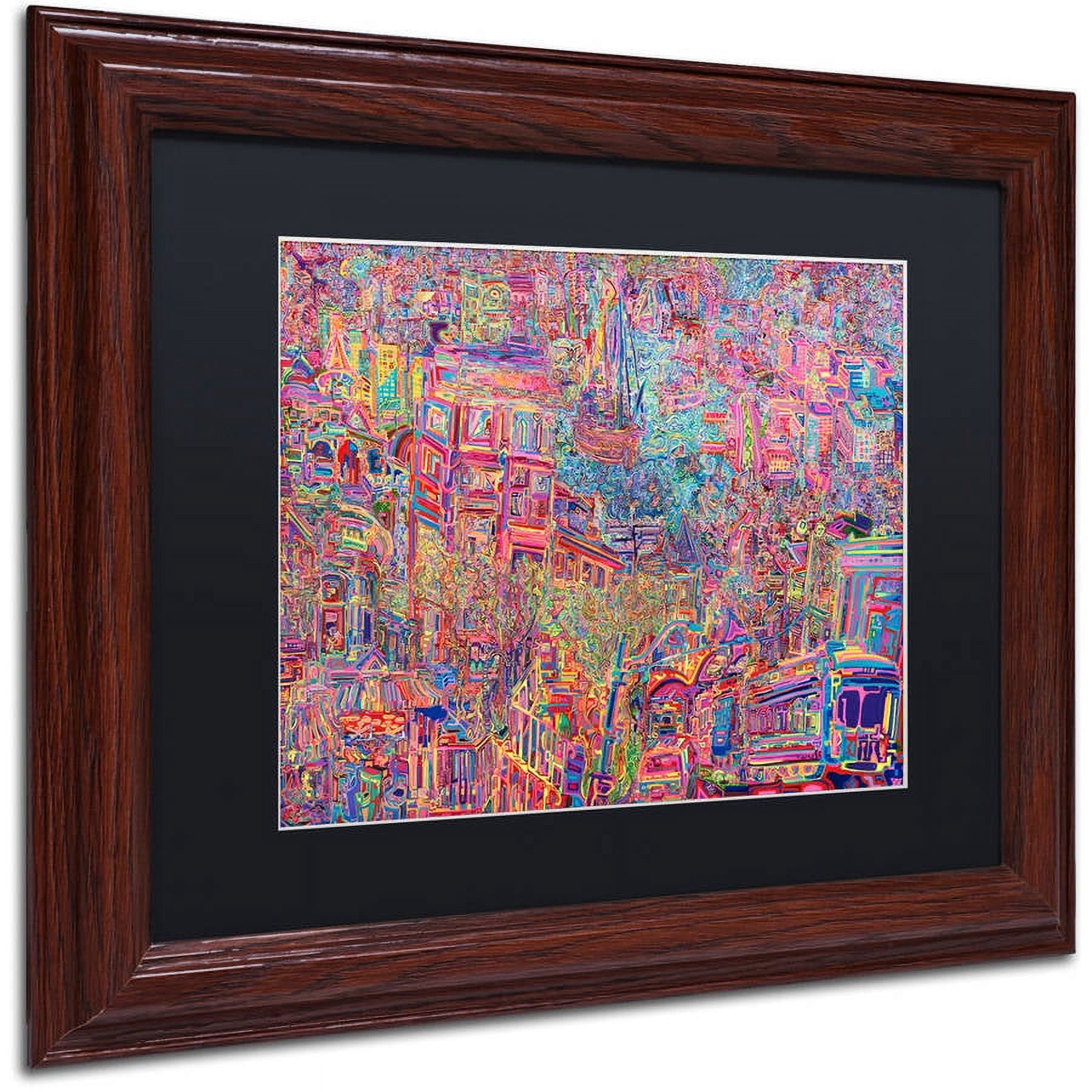Trademark Fine Art "City" Canvas Art by Josh Byer, Black Matte, Wood Frame