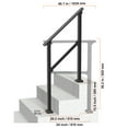 thumbnail image 6 of KFFKFF Outdoor Handrails, Pair for 2-3 Steps, Durable Carbon Steel, Includes Setup Kit, Ideal for Elderly, Fits Concrete & Deck, Black Square Design, 6 of 9