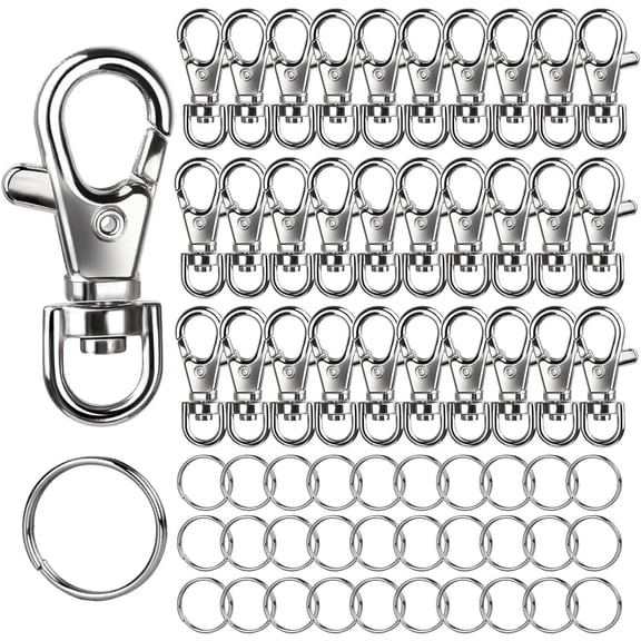 480PCS Lobster Claw Clasps and Key Rings  Keychain Making Kit - 240PCS Keychain Clips and 240PCS Key Chain Ring  for Key Chains  Crafts  Lanyard  Key  Jewelry Making