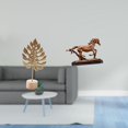 thumbnail image 2 of Dualoai Nordic Abstract Metal Leaf Horse Sculpture Figurine Creative Ornament for Table Desk Party Home Living Room Bookcase Decoration Collectible Art, 2 of 8