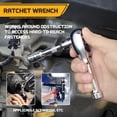 thumbnail image 3 of Stubby Ratchet Set-3/8In Drive Ratchet Handle with Extension Bars,72-T Reversible Quick Release Head Mini Ratchet Wrench, 3 of 7