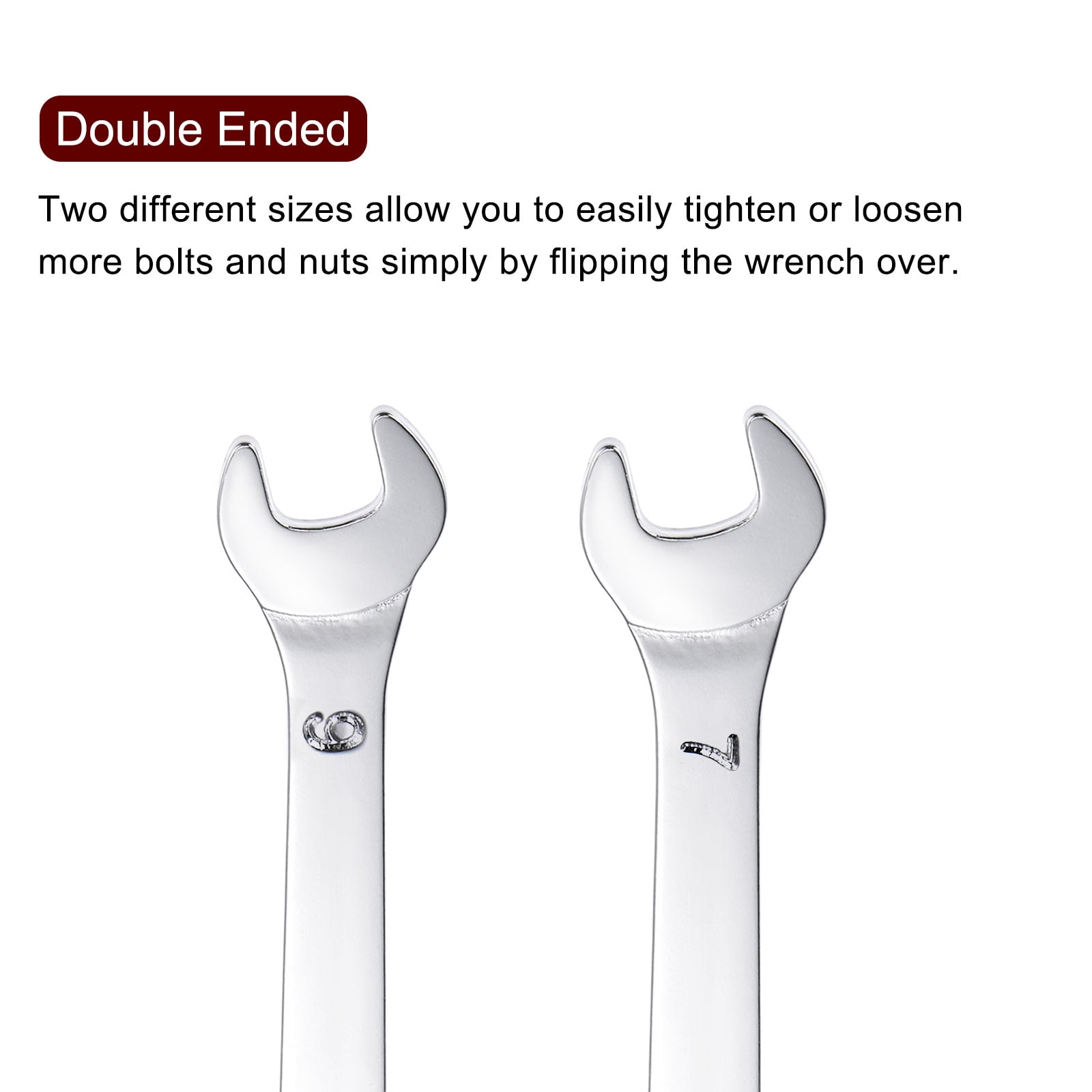 Unique Bargains Thin Open End Wrench Metric Mirror Chrome Plated High Carbon Steel 6mm x 7mm