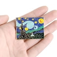 thumbnail image 2 of 2 pines de solapa con pintura esmaltada de noche estrellada de Van Gogh, multicolor, 1,75 pulgadas, 2 of 5