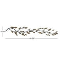 thumbnail image 3 of DecMode Brown Metal Slim Horizontal Leaf Wall Decor with Teal Accents, 3 of 13