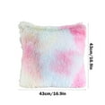 thumbnail image 3 of Btomtd 16.9x16.9 in Soft Tie Dye Furry Pillow Case Decorative Pillow Cover Invisible Zipper Easy Change Wash Suitable for Home Decor Cushion Cover, Pink, 3 of 6