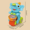 thumbnail image 5 of Walking Musical Elephant Toy Car with LED Lights and Sounds Toy for Early Development Motor Skills Learning Gift(Blue), 5 of 6