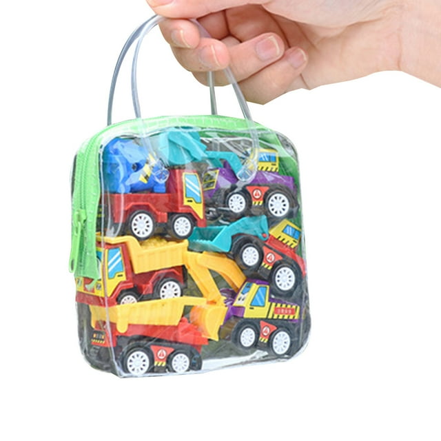 Ounissouiy Niños Pull Back Car Simulation Home School Mini Kit de juguete interactivo Festival de cumpleaños Regalos para niñas Niños Color al Juguetes 6 coches de ingeniería