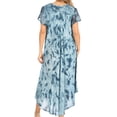 thumbnail image 2 of Sakkas Cindy Women's Casual Maxi Short Sleeve Flared Loose Caftan Dress Cover-up - 2434-grey - One Size, 2 of 5
