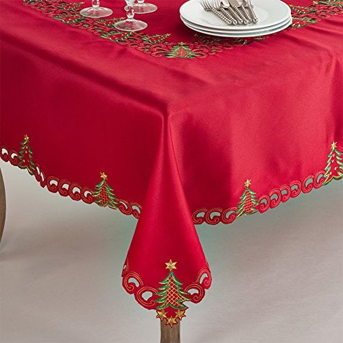 Fennco Styles Pandora Collection Holiday Christmas Tree Table Tops (67"x 67" Tablecloth)