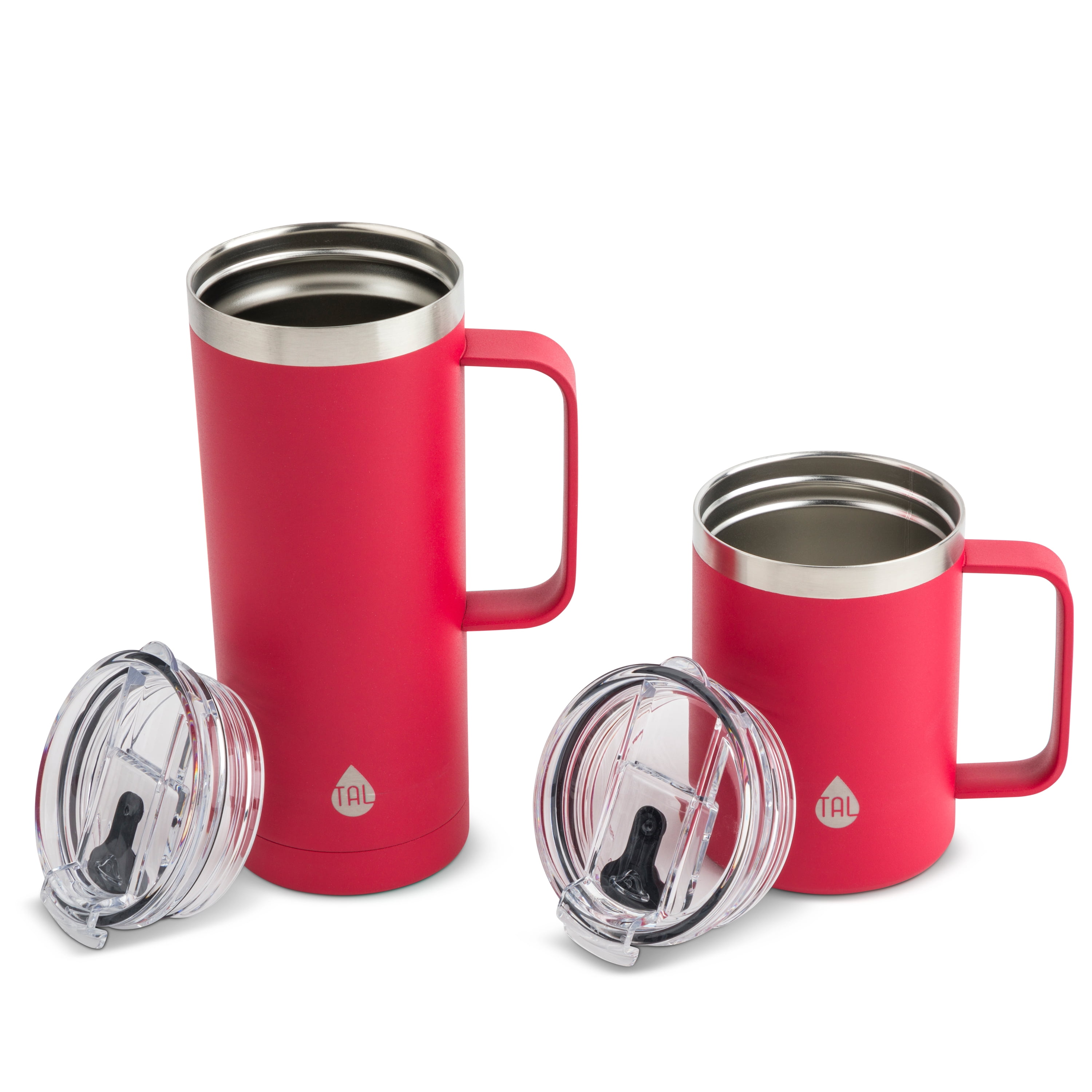 TAL Stainless Steel Mountaineer Coffee Mug 2 Pack, 20 fl oz and 12 fl oz,  White